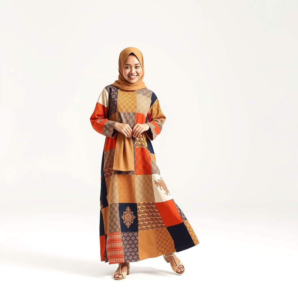 Gamis dengan Aksen Patchwork: Kreatif dan Unik untuk Gaya Busana Muslimah Modern