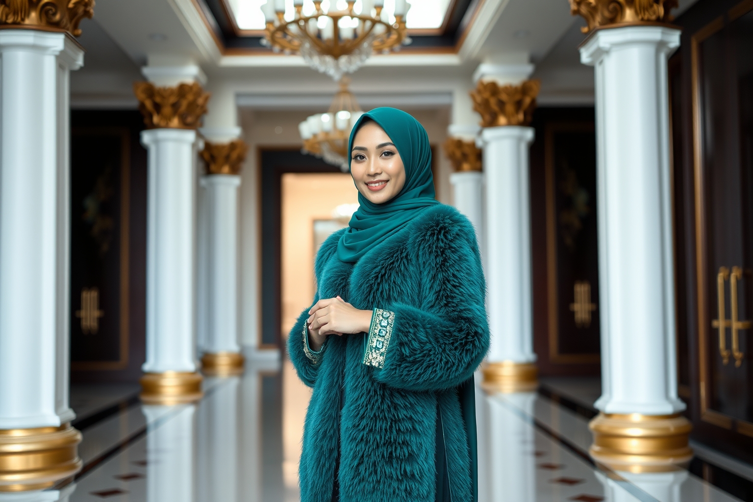 Sentuhan Keanggunan Berkelas: Eksplorasi Gamis Faux Fur untuk Tampilan Anggun