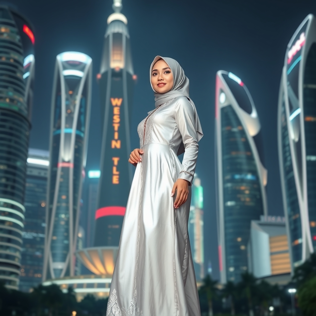 Gamis Berbahan Metallic: Futuristik dan Glamor untuk Tampilan Syar'i yang Memukau
