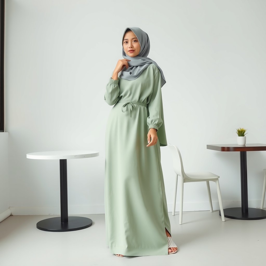 Gamis dengan Aksen Scoop Neck: Kasual dan Elegan untuk Muslimah Modern